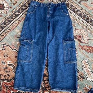 Edikted Blue Cargo Jeans